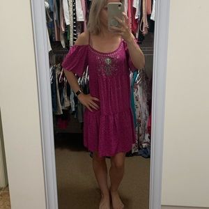 Off Shoulder Pink/Purple Dress